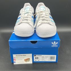 Adidas Superstar White Bliss Blue Size 9.5&10.5 for Sale in New Windsor, NY  - OfferUp