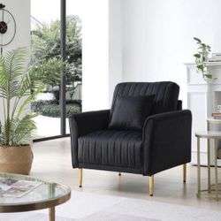 Velvet Upholstered Single Sofa Chair