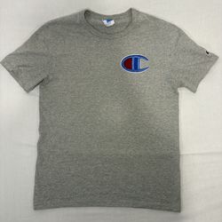 Champion Small T-Shirt Gray Embroidered Logo Classic Athletic Tee
