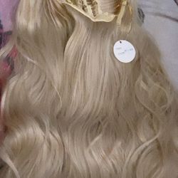 Blonde Wig with Bangs 24 Inches Long 