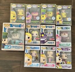 11 DISNEY Funko Pop Vinyl Collection Lot Exclusives ALICE IN WONDERLAND Cheshire