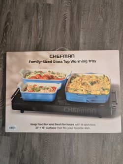 Chefman Family Sized Glass Top Warming Tray