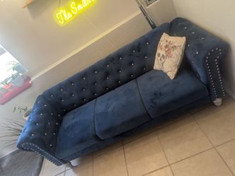 Blue Studded Accent couch