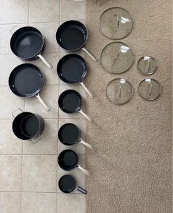 Nonstick Cookware Set with Glass Lids