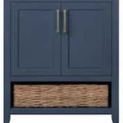 Home Decorators Collection Newhall 30 in. W x 22 in. D Bath Vanity in Grayish Blue with Cultured Marble Vanity Top in White with White Basin