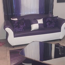 Purple And White Living Room Set