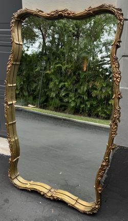 Luxe Oversized Ornate Gold Mirror — Designer Statement Piece