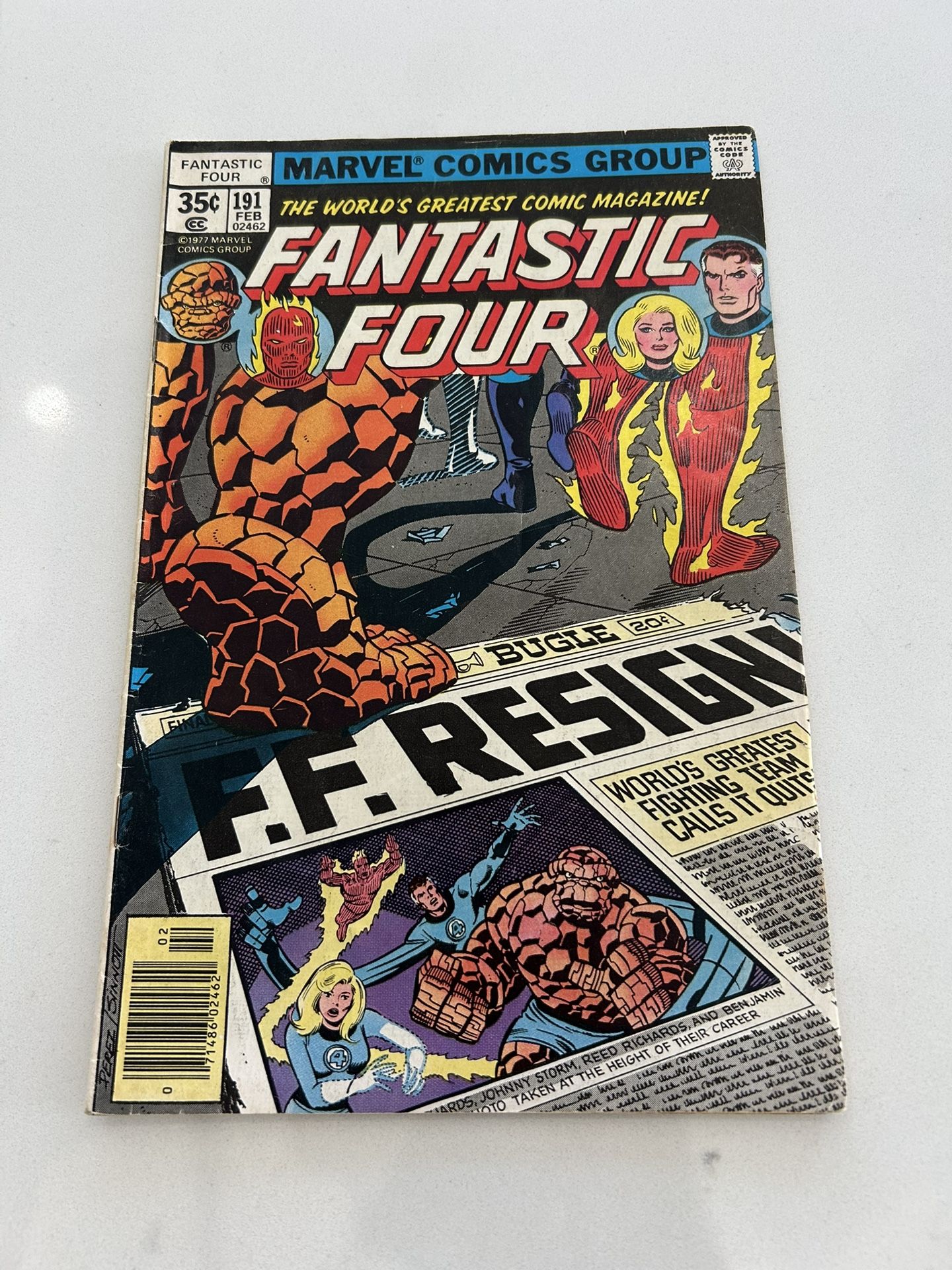 FANTASTIC FOUR # 191, MARVEL COMICS 1978, GEORGE PEREZ, HUMAN TORCH, FN-