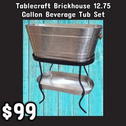 NEW Tablecraft Brickhouse 12.75 Gallon Beverage Tub Set: Njft 