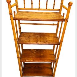 Burnt Bamboo tortoise vintage shelf Hollywood Regency rare etagere scorched bamboo
Shelf