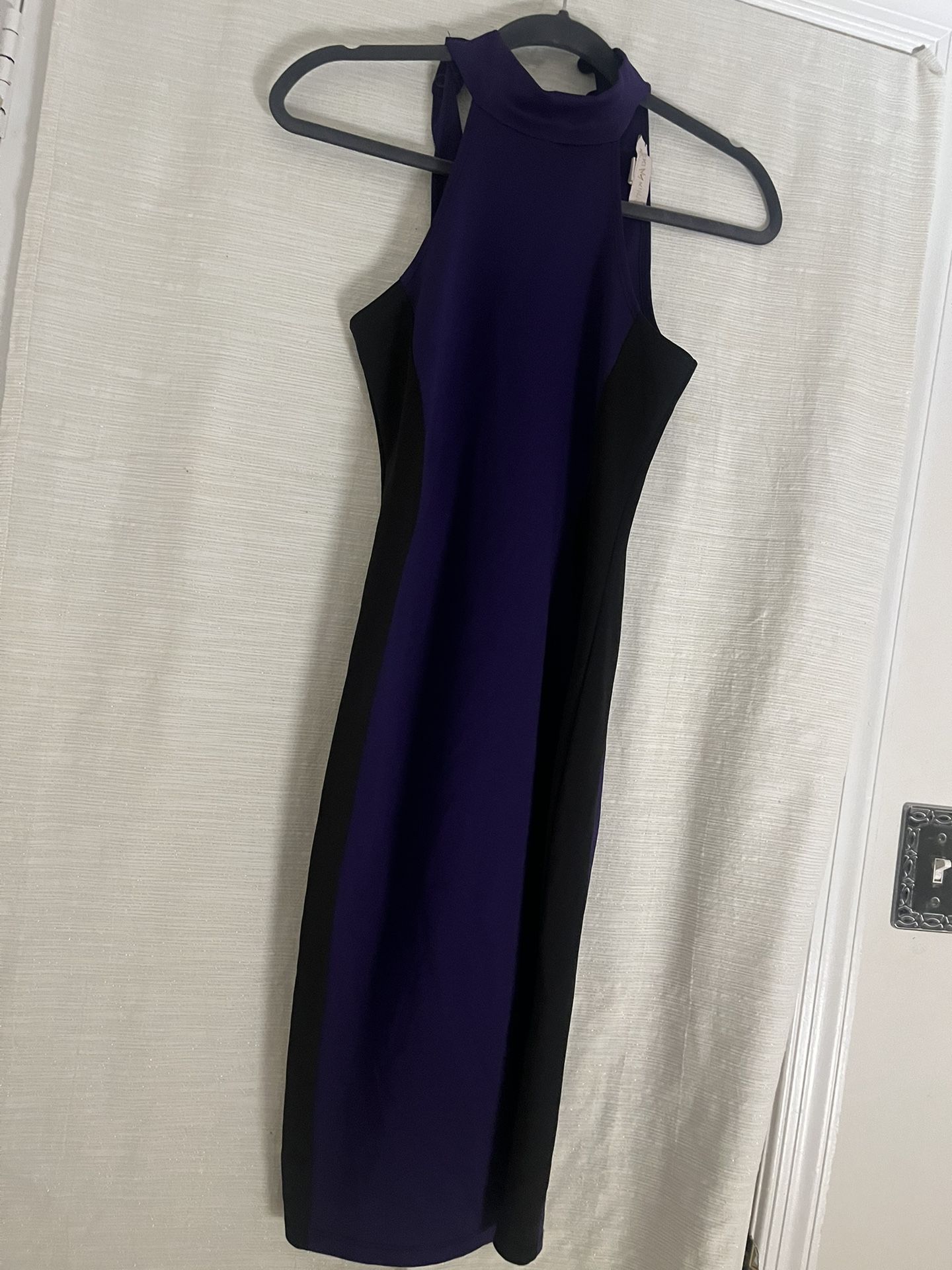 Form Fitting Purple & Black Dress