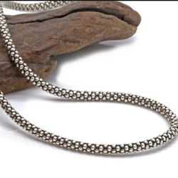 Real Silver Necklace Men Women Thai Silver Corn Necklace Male s925 Sterling Silver Long Chain Retro Pendant Necklace Jewelry. 65cm and 3mm thick. New.