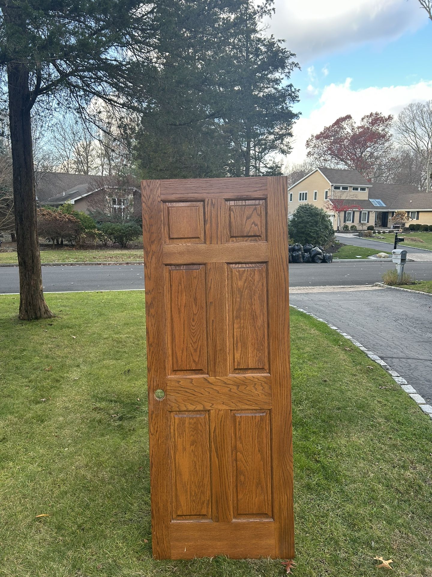 2 Paneled Solid Oak Wood Doors Finished With Poly-urethane.