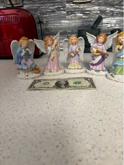 Five little porcelain angels