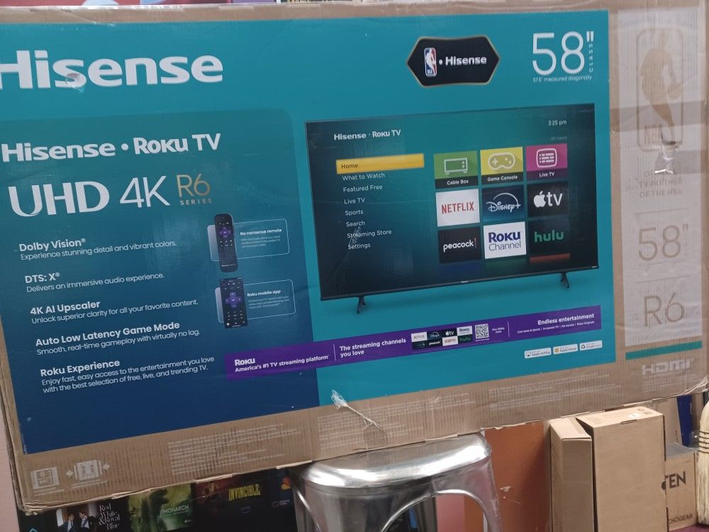 58" Screen Led Smart 4k By Hisense. Brand New