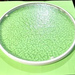 Round Hammered-Texture Tempered Glass Patio Table Top 20½" D (w/Rim)