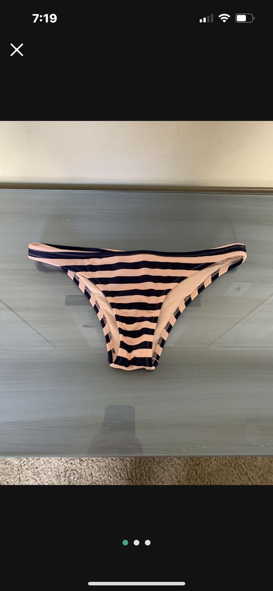 Women’s striped small petite cheeky bikini bottoms