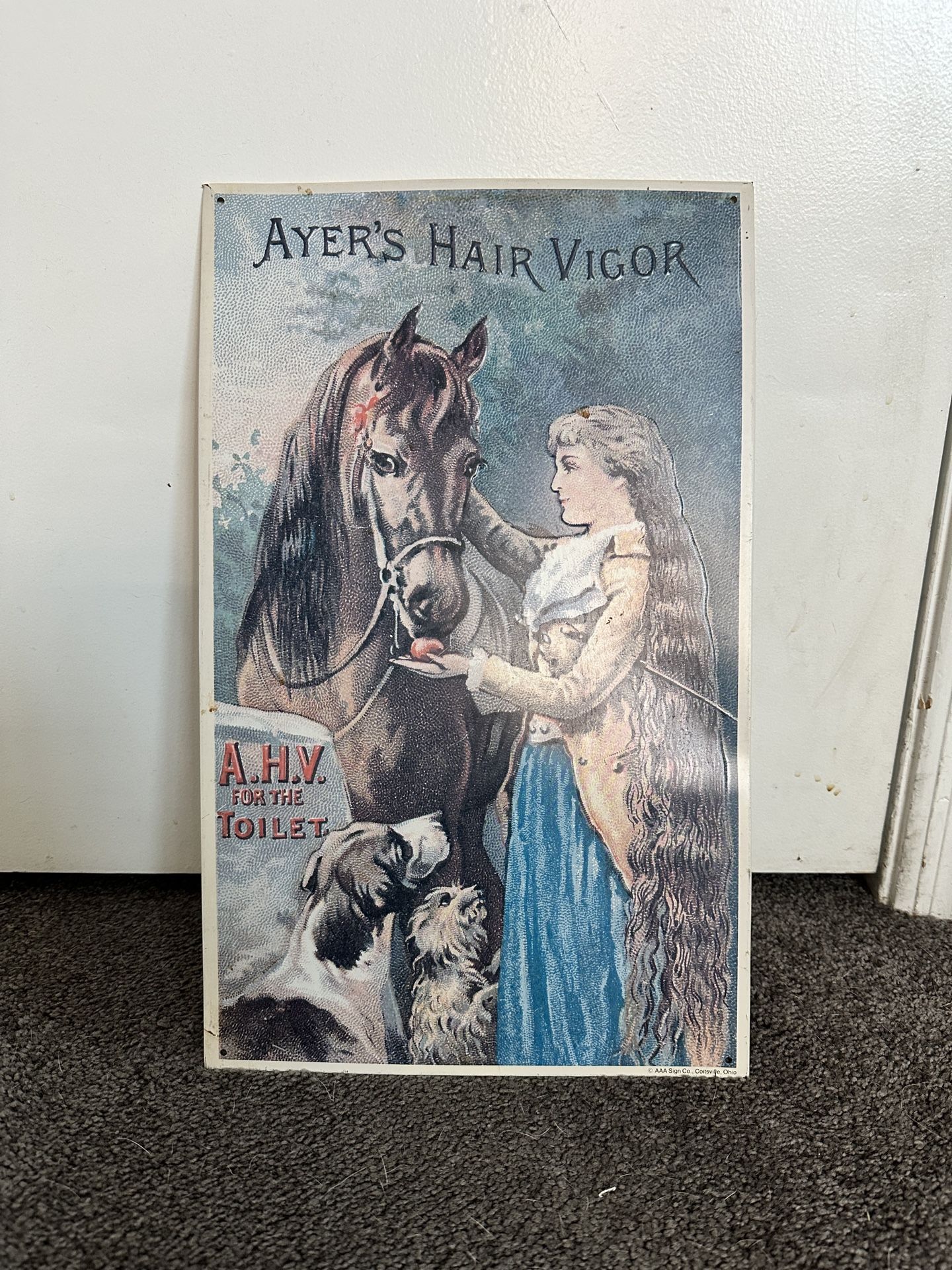 Antique Ayer’s Hair Vigor Tin Sign