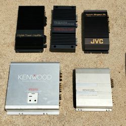 Five (5) Amplifiers For Car Audio A Kenwood JVC YAMAHA & Mobile Power Amplifier 