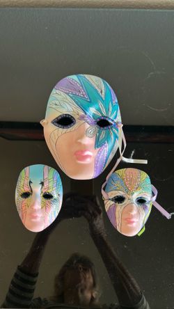 Mardi Gras Wall Masks - Set of Three