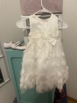 White dress and white shoes