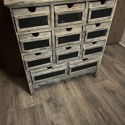 11 Drawers Wooden Dresser With Chalkboard For Labels 