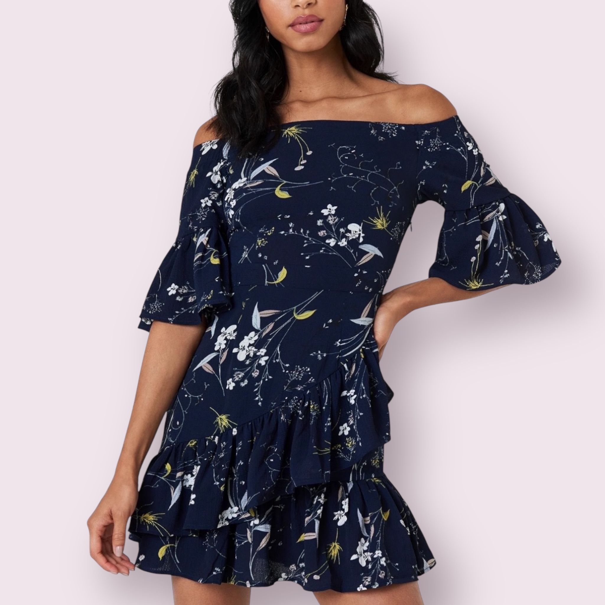 Lucca Couture Emilia Ruffle Dress, Size XS, MSRP $99