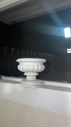 White Classical Urn Planter concrete