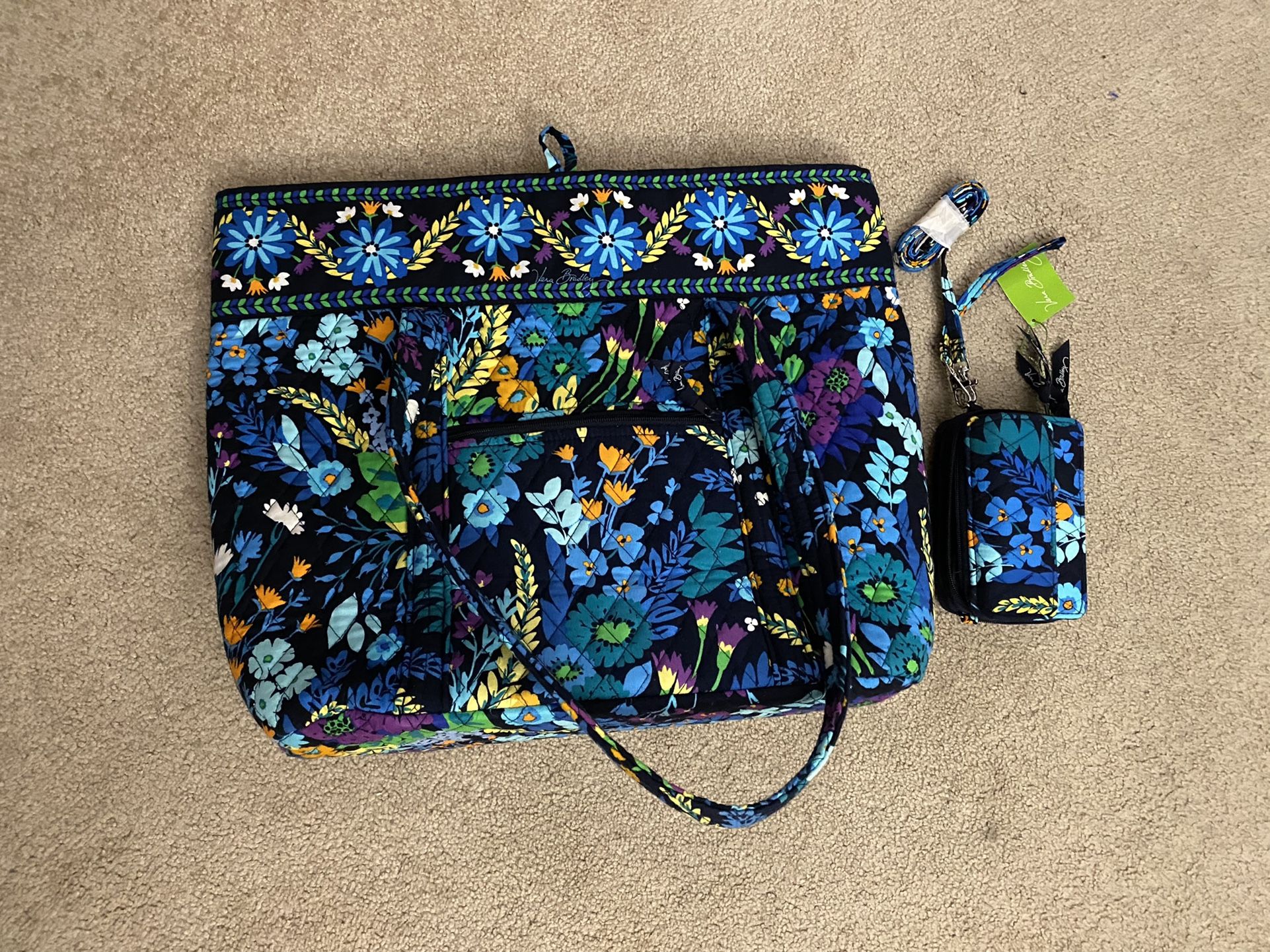 Vera Bradley Midnight Blues Large Tote and Crossbody