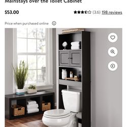 Espresso 23" W Bathroom Space Saver, 3 Shelves, Mainstays over the Toilet Cabinet