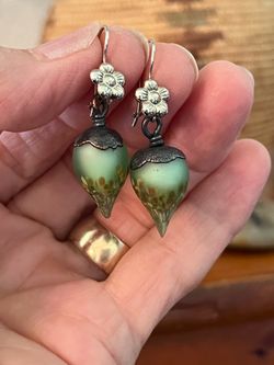 Unique 14k and Murano Glass Earrings