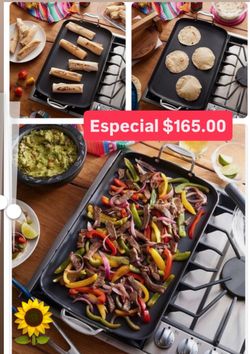 Comal Rectangular De Carbono Especial $165.00 Prepara Tortillas Popusas Carnes  Pollo Tatema Chiles Princess House Ventas Finales