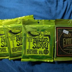 Guitar strings 3 Ernie Ball 10s and acoustic Set 