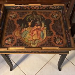 Black & Gold MONKEY Side, End, Accent Coffee Table.  About 21” Wide x 20” Tall x 17” Deep. Maitland Smith Look. Great In Any Room!