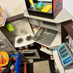 Kids Wooden Play Kitchen Set – Realistic & Sturdy