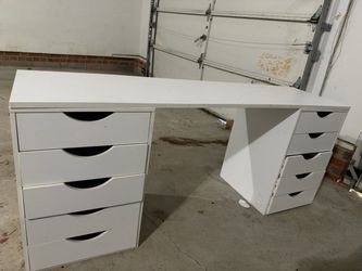 IKEA Alex Desk with Dual Drawer Units White