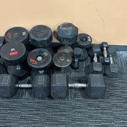 Singles Rubber Dumbells Mixed 
