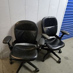 Real Leather Ergonomic Task Chair With Armrest 