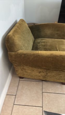 Large olive green living room chair