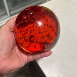 Red Glass Paperweight 