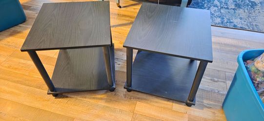 2 black end tables