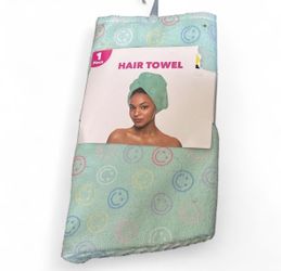 Hair Towel Wrap Smiley Face Print
