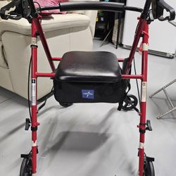 Medline Rolling walker Red