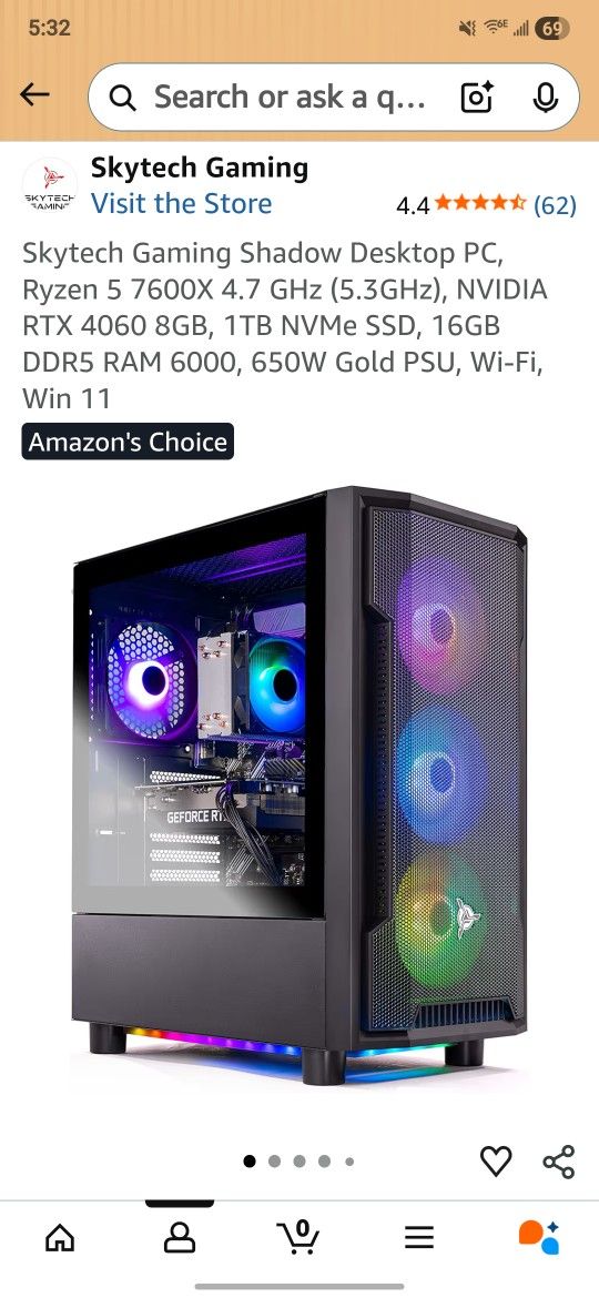 SkyTech Gaming PC, 27" Sceptre Monitors