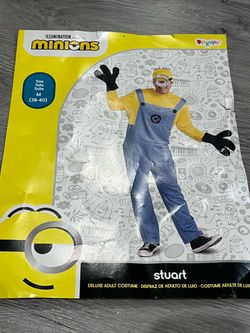 MINIONS STUART COSTUME - SIZE ADULT MEDIUM - EXCELLENT CONDITION
