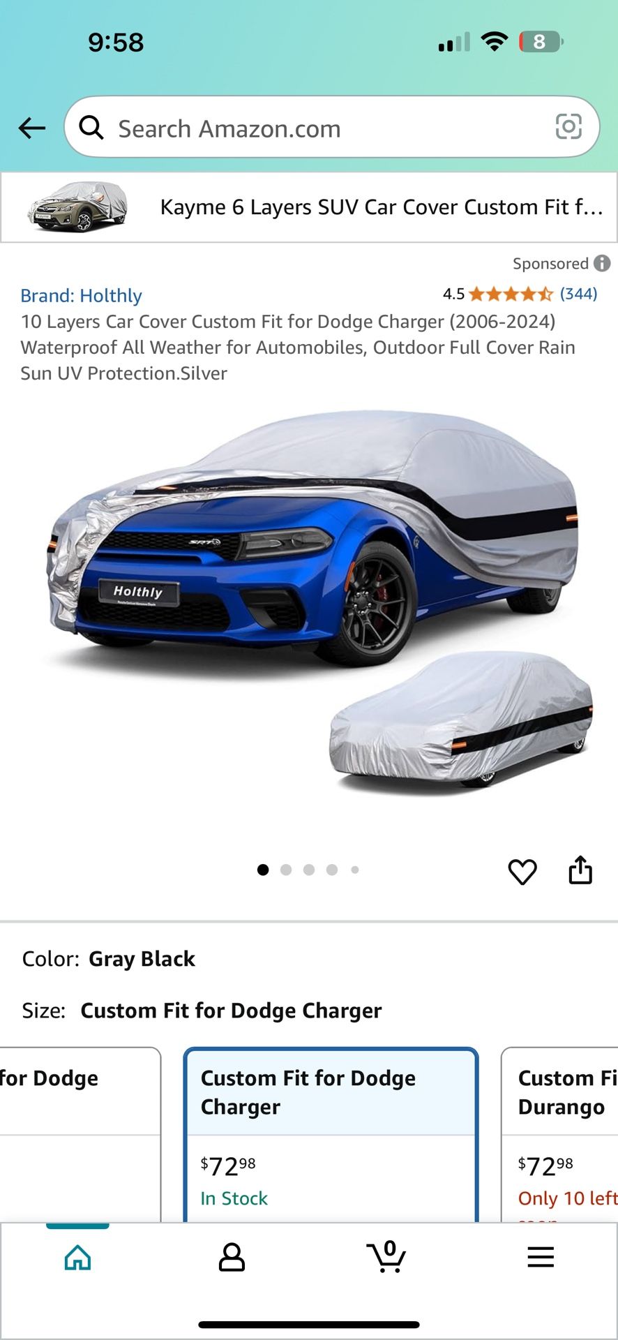 10 Layers Car Cover Custom Made For Dodge Charger