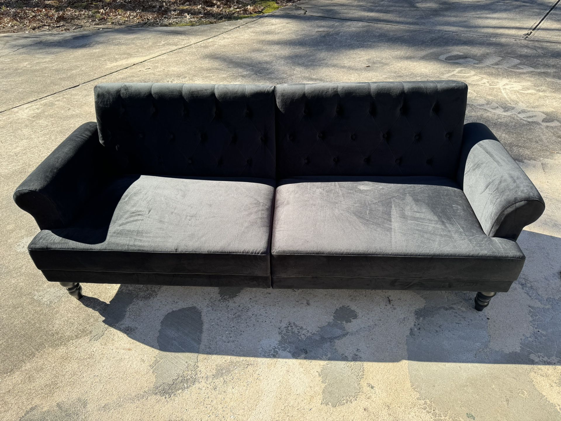 NEW - Vintage Style Futon/Sleeping Sofa - Black 
