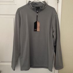 Brand New Fleece Quarter Zip Gray Long Sleeve Shirt By Elements 