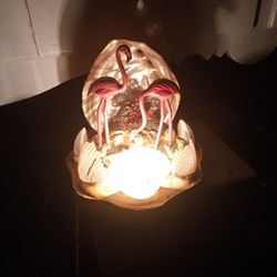 Antique Pink Flamingo Lamp