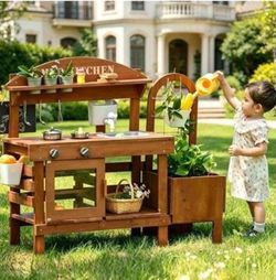 Outdoor mud kitchen for kids